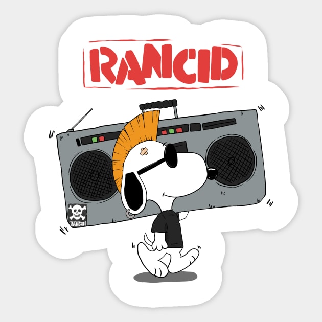 Rancid band merch - radio funny cartoon design Sticker by ROCKHOPPER